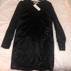 BCBG Black silk long sleeve dress